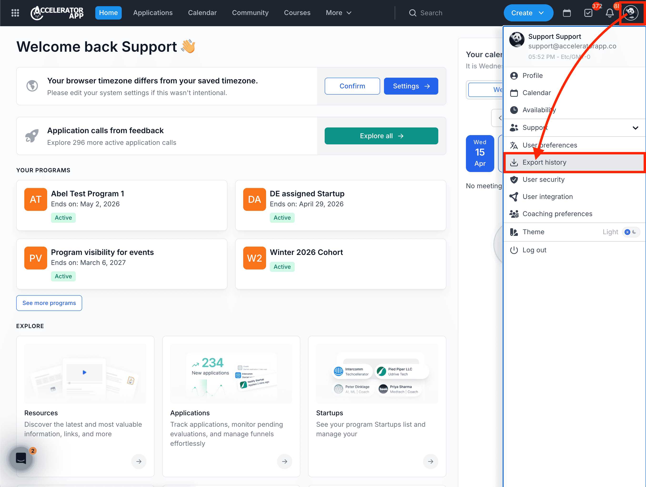 Click export history.png