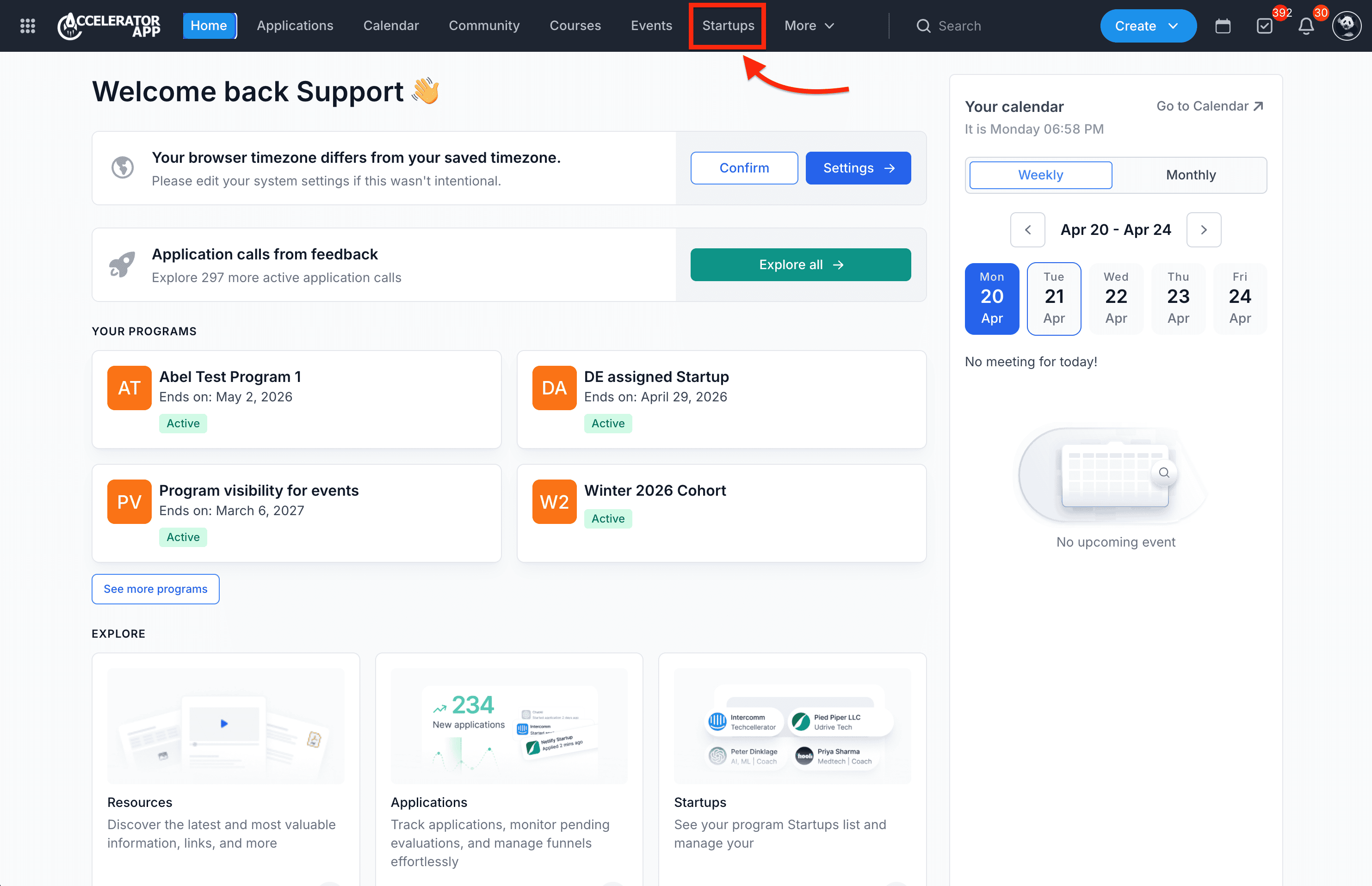 Startup top nav menu.png