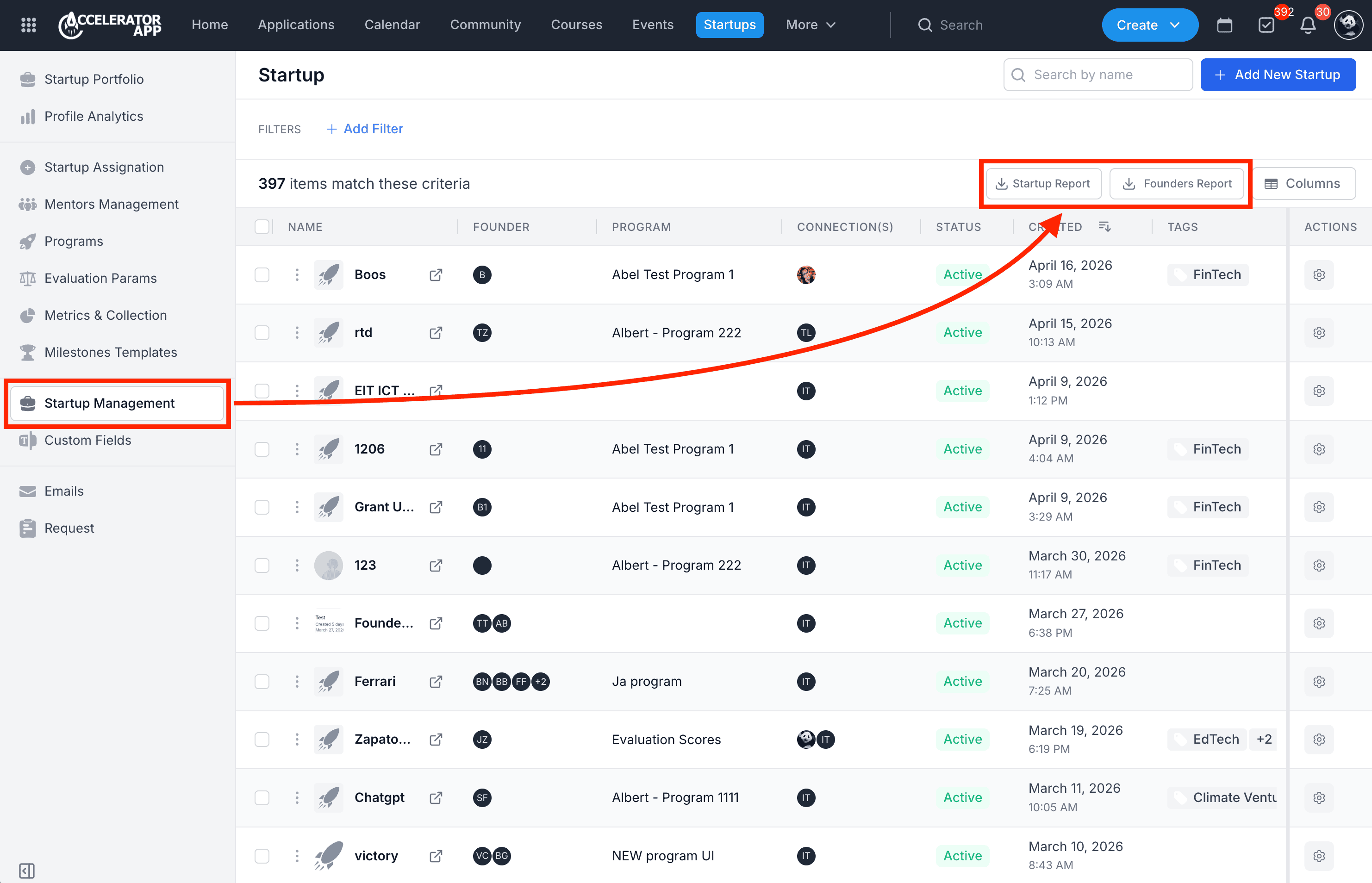 Startups  and Founders reports .png