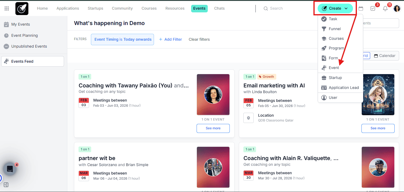 Create event